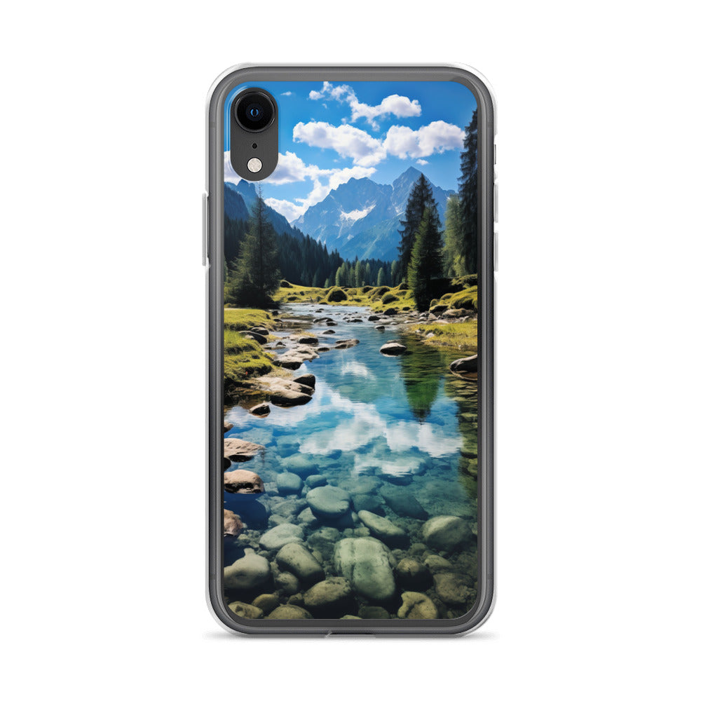 Österreichische Alpen und steiniger Bach - iPhone Schutzhülle (durchsichtig) berge xxx iPhone XR