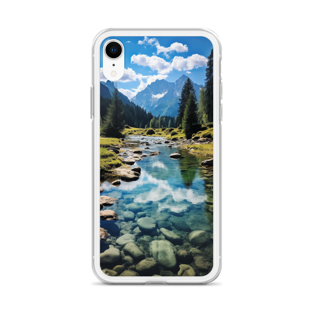 Österreichische Alpen und steiniger Bach - iPhone Schutzhülle (durchsichtig) berge xxx