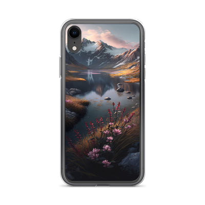 Berge, Bergsee und Blumen - iPhone Schutzhülle (durchsichtig) berge xxx iPhone XR