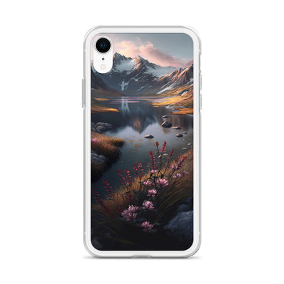 Berge, Bergsee und Blumen - iPhone Schutzhülle (durchsichtig) berge xxx
