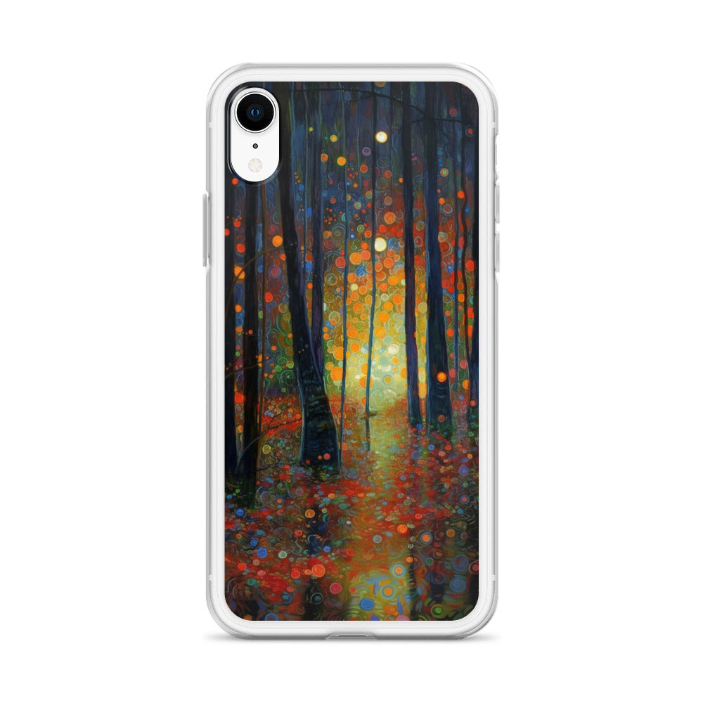 Wald voller Bäume - Herbstliche Stimmung - Malerei - iPhone Schutzhülle (durchsichtig) camping xxx
