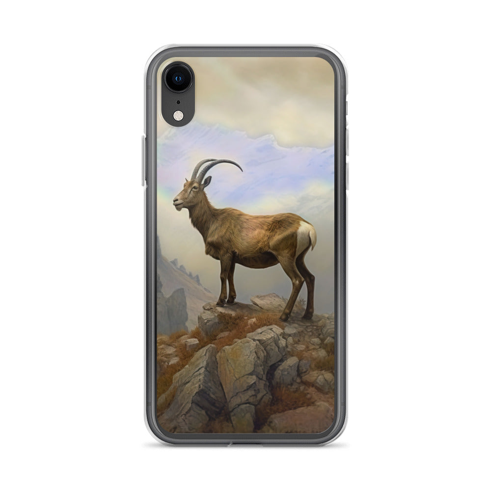 Steinbock am Berg - Wunderschöne Malerei - iPhone Schutzhülle (durchsichtig) berge xxx iPhone XR