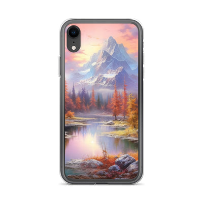 Landschaftsmalerei - Berge, Bäume, Bergsee und Herbstfarben - iPhone Schutzhülle (durchsichtig) berge xxx iPhone XR