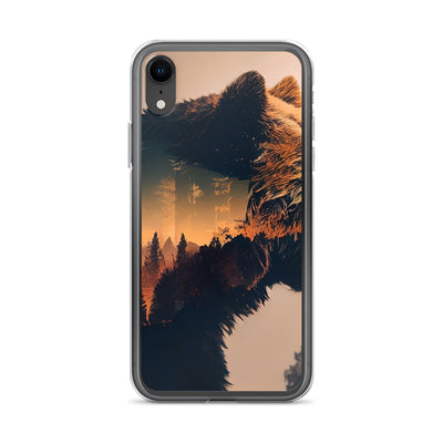 Bär und Bäume Illustration - iPhone Schutzhülle (durchsichtig) camping xxx iPhone XR