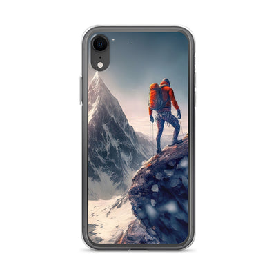 Bergsteiger auf Berg - Epische Malerei - iPhone Schutzhülle (durchsichtig) klettern xxx iPhone XR