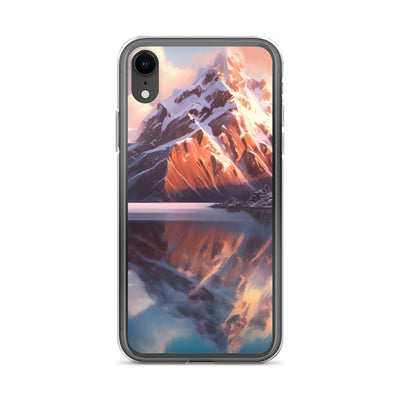 Berg und Bergsee - Landschaftsmalerei - iPhone Schutzhülle (durchsichtig) berge xxx iPhone XR