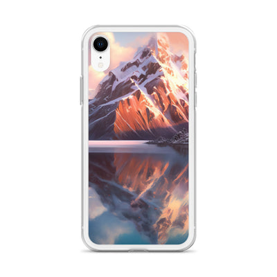 Berg und Bergsee - Landschaftsmalerei - iPhone Schutzhülle (durchsichtig) berge xxx