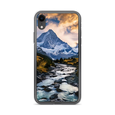 Berge und steiniger Bach - Epische Stimmung - iPhone Schutzhülle (durchsichtig) berge xxx iPhone XR