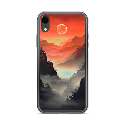 Gebirge, rote Farben und Nebel - Episches Kunstwerk - iPhone Schutzhülle (durchsichtig) berge xxx iPhone XR