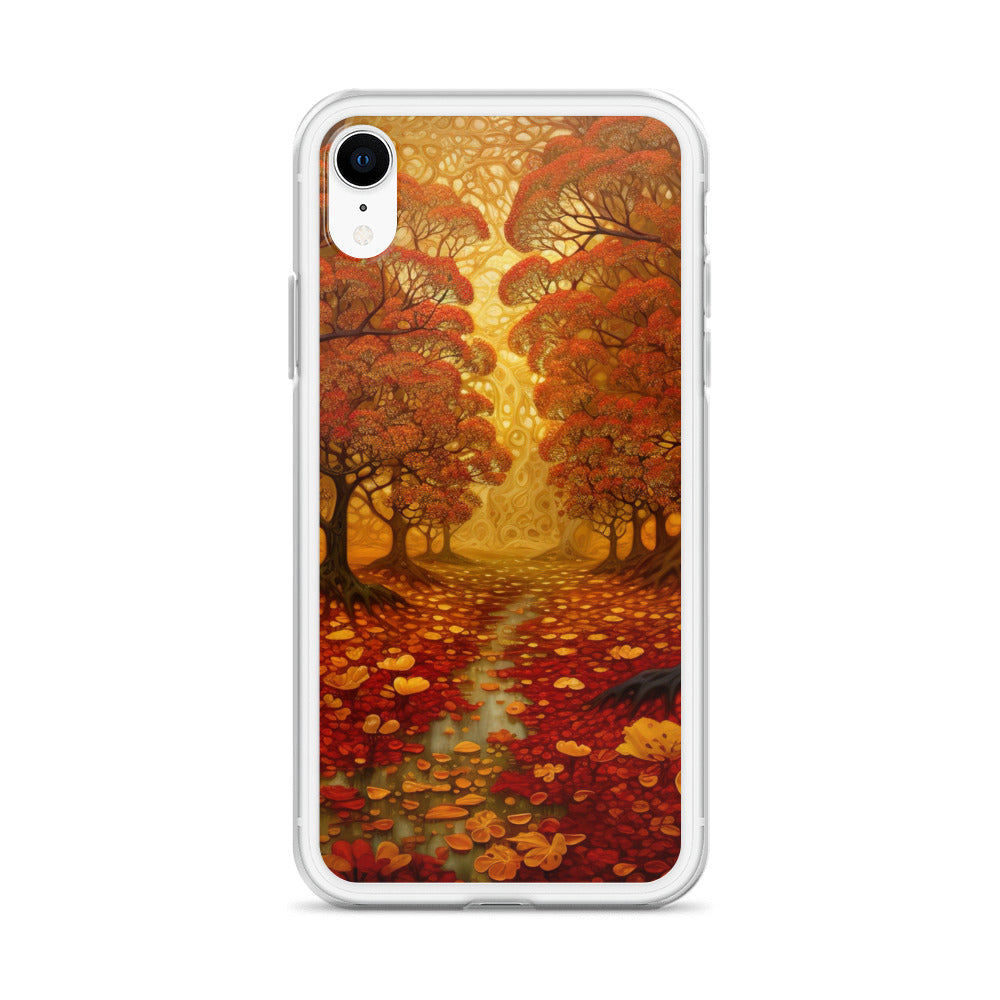 Wald im Herbst und kleiner Bach - iPhone Schutzhülle (durchsichtig) camping xxx