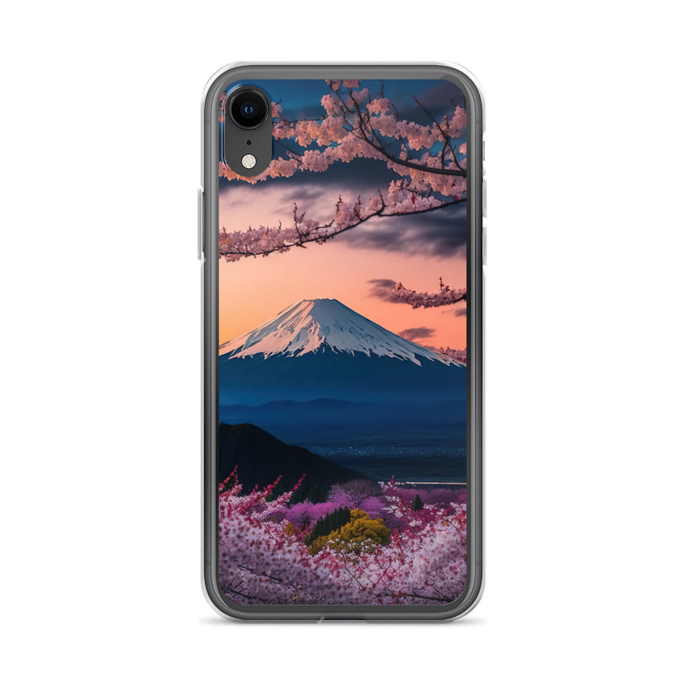Berg - Pinke Bäume und Blumen - iPhone Schutzhülle (durchsichtig) berge xxx iPhone XR