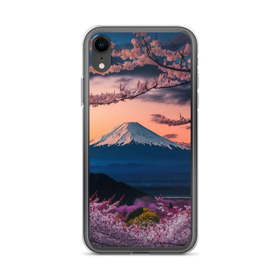 Berg - Pinke Bäume und Blumen - iPhone Schutzhülle (durchsichtig) berge xxx iPhone XR
