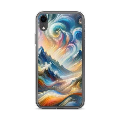 Ätherische schöne Alpen in lebendigen Farbwirbeln - Abstrakte Berge - iPhone Schutzhülle (durchsichtig) berge xxx yyy zzz iPhone XR