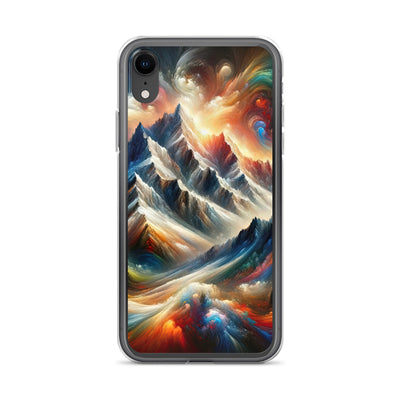 Expressionistische Alpen, Berge: Gemälde mit Farbexplosion - iPhone Schutzhülle (durchsichtig) berge xxx yyy zzz iPhone XR