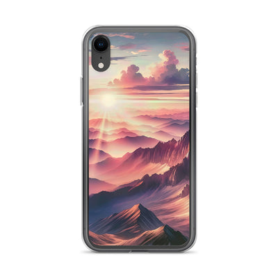 Schöne Berge bei Sonnenaufgang: Malerei in Pastelltönen - iPhone Schutzhülle (durchsichtig) berge xxx yyy zzz iPhone XR