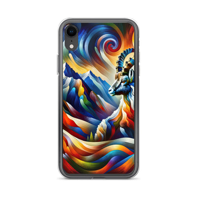 Alpiner Steinbock: Abstrakte Farbflut und lebendige Berge - iPhone Schutzhülle (durchsichtig) berge xxx yyy zzz iPhone XR