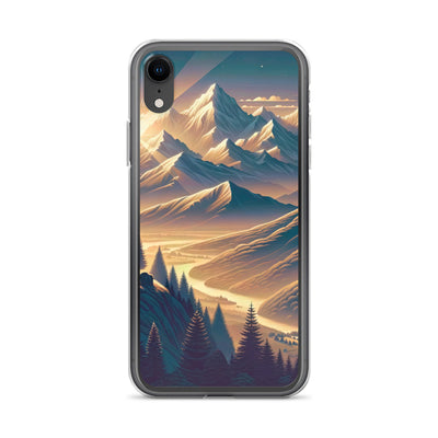 Alpen-Morgendämmerung, erste Sonnenstrahlen auf Schneegipfeln - iPhone Schutzhülle (durchsichtig) berge xxx yyy zzz iPhone XR