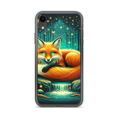 Bezaubernder Fuchs auf erleuchteter mystischer Waldlichtung - iPhone Schutzhülle (durchsichtig) camping xxx yyy zzz iPhone XR