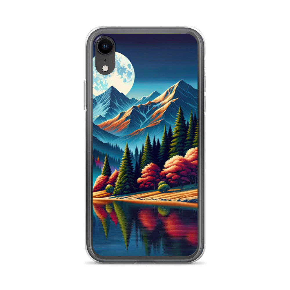 Ruhiger Herbstabend in den Alpen, grün-rote Berge - iPhone Schutzhülle (durchsichtig) berge xxx yyy zzz iPhone XR
