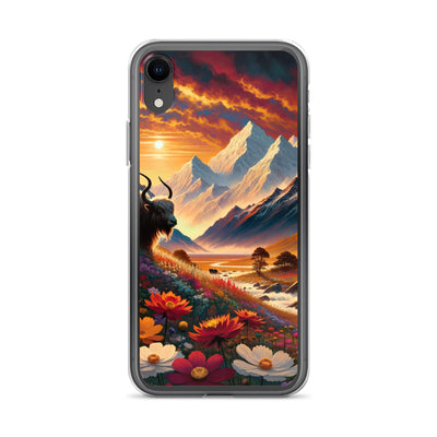 Magischer Alpenabend mit Hochlandkuh und goldener Sonnenkulisse - iPhone Schutzhülle (durchsichtig) berge xxx yyy zzz iPhone XR