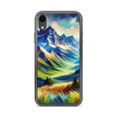 Impressionistische Alpen, lebendige Farbtupfer und Lichteffekte - iPhone Schutzhülle (durchsichtig) berge xxx yyy zzz iPhone XR