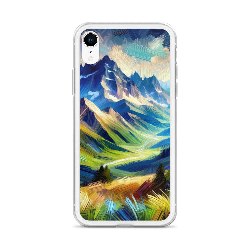 Impressionistische Alpen, lebendige Farbtupfer und Lichteffekte - iPhone Schutzhülle (durchsichtig) berge xxx yyy zzz