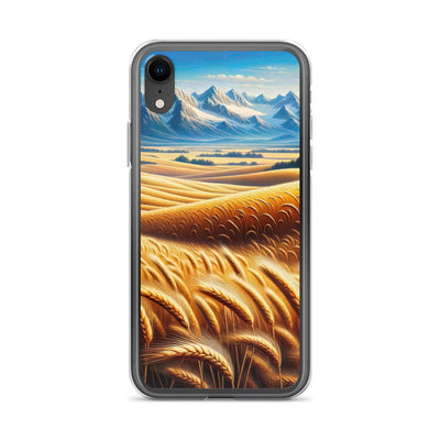 Ölgemälde eines weiten bayerischen Weizenfeldes, golden im Wind (TR) - iPhone Schutzhülle (durchsichtig) xxx yyy zzz iPhone XR