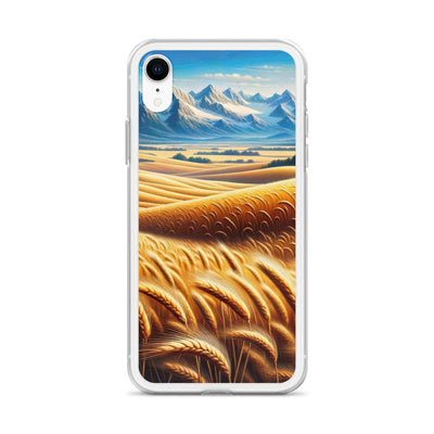 Ölgemälde eines weiten bayerischen Weizenfeldes, golden im Wind (TR) - iPhone Schutzhülle (durchsichtig) xxx yyy zzz