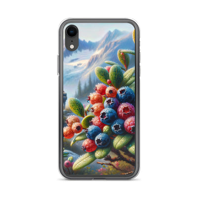 Ölgemälde einer Nahaufnahme von Alpenbeeren in satten Farben und zarten Texturen - iPhone Schutzhülle (durchsichtig) wandern xxx yyy zzz iPhone XR