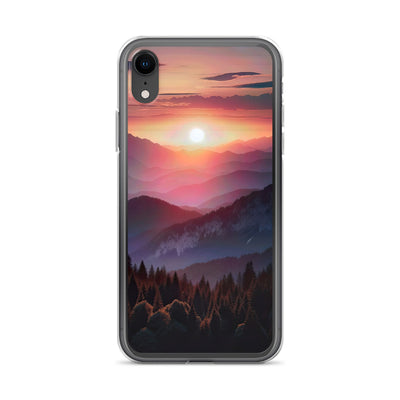 Foto der Alpenwildnis beim Sonnenuntergang, Himmel in warmen Orange-Tönen - iPhone Schutzhülle (durchsichtig) berge xxx yyy zzz iPhone XR