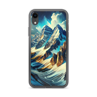 Majestätische Alpen in zufällig ausgewähltem Kunststil - iPhone Schutzhülle (durchsichtig) berge xxx yyy zzz iPhone XR