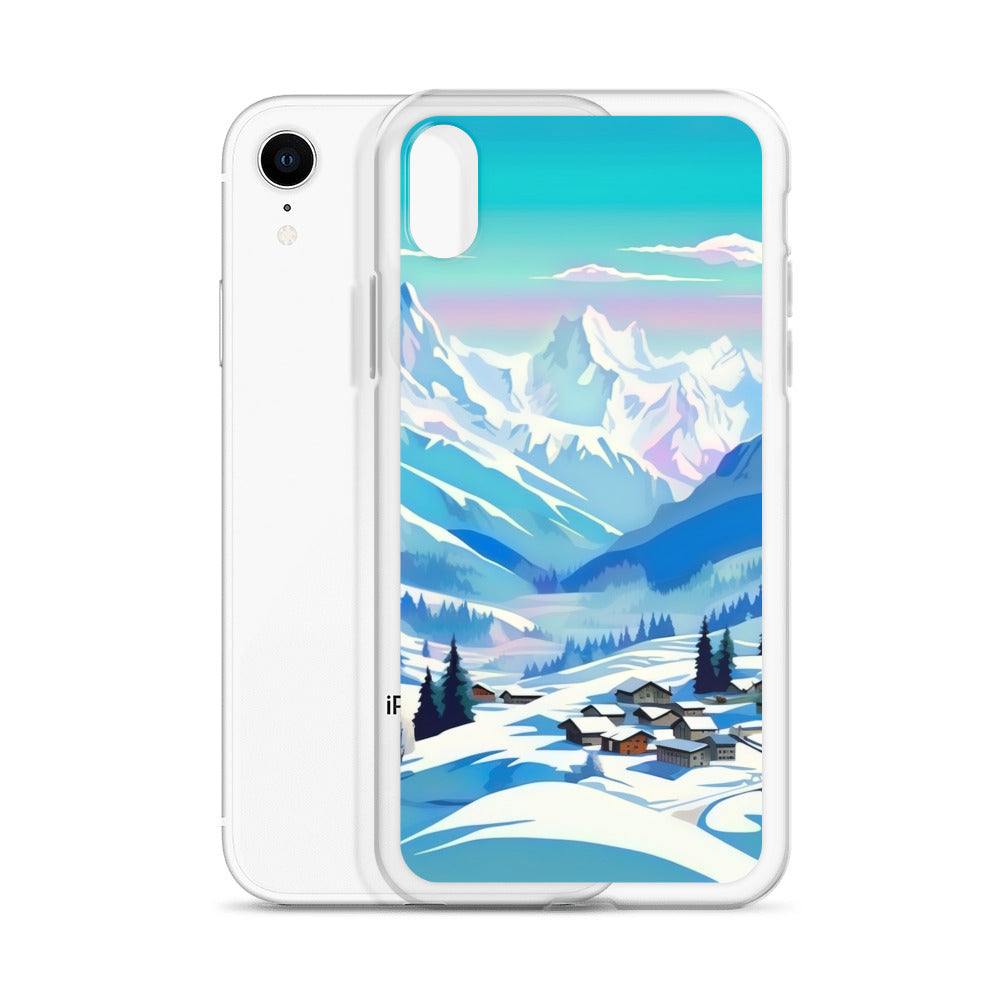 Berge und Schnee - Landschaft - iPhone Schutzhülle (durchsichtig) ski xxx