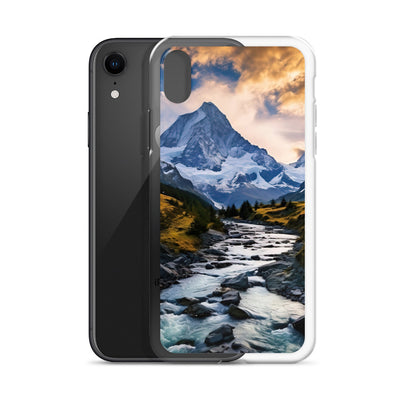 Berge und steiniger Bach - Epische Stimmung - iPhone Schutzhülle (durchsichtig) berge xxx