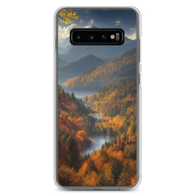 Berge, Wald und Nebel - Malerei - Samsung Schutzhülle (durchsichtig) berge xxx Samsung Galaxy S10+