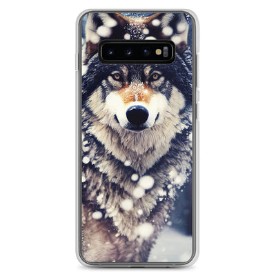 Wolf im Schnee - Episches Foto - Samsung Schutzhülle (durchsichtig) camping xxx Samsung Galaxy S10+