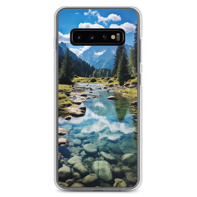 Österreichische Alpen und steiniger Bach - Samsung Schutzhülle (durchsichtig) berge xxx Samsung Galaxy S10+