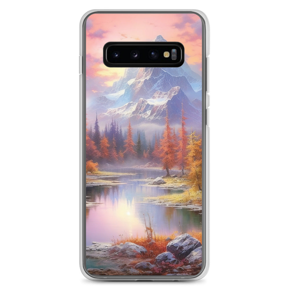 Landschaftsmalerei - Berge, Bäume, Bergsee und Herbstfarben - Samsung Schutzhülle (durchsichtig) berge xxx Samsung Galaxy S10+