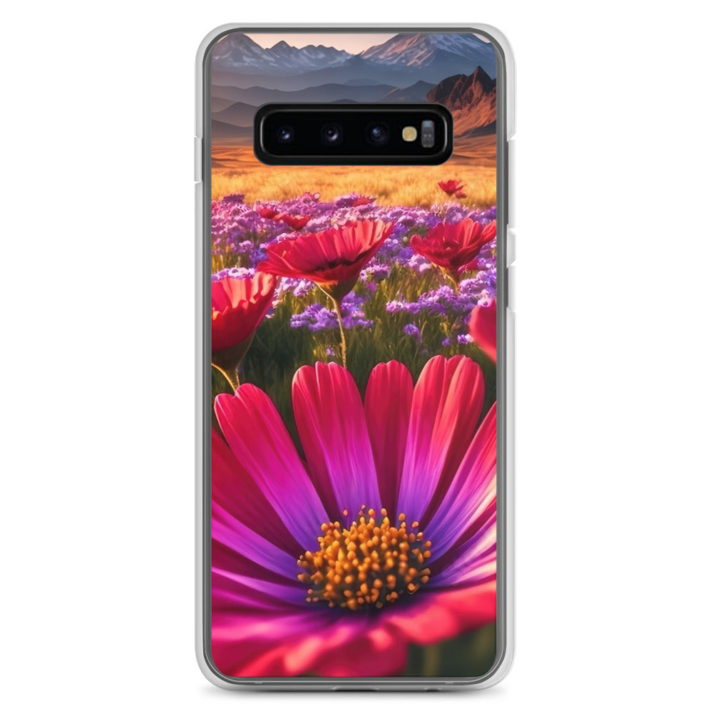 Wünderschöne Blumen und Berge im Hintergrund - Samsung Schutzhülle (durchsichtig) berge xxx Samsung Galaxy S10+