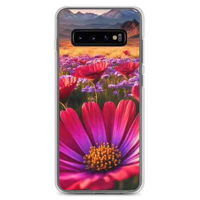 Wünderschöne Blumen und Berge im Hintergrund - Samsung Schutzhülle (durchsichtig) berge xxx Samsung Galaxy S10+