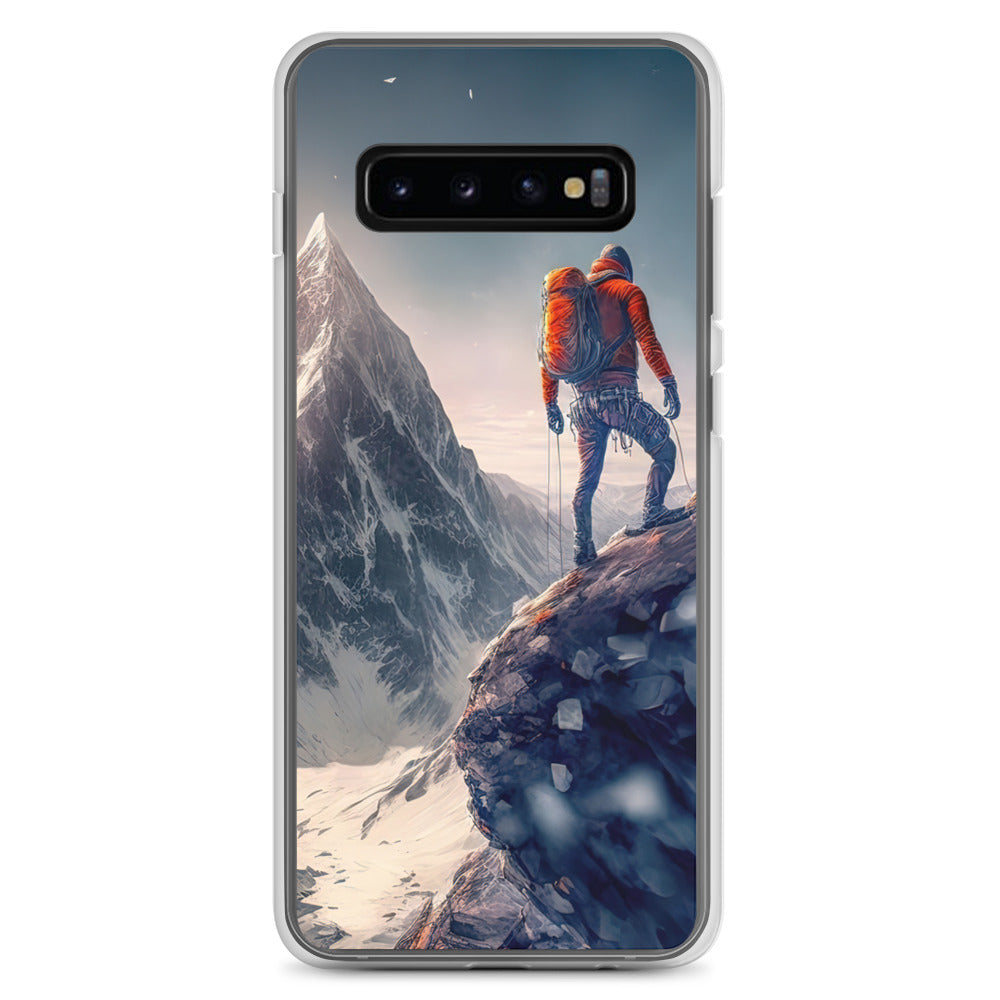 Bergsteiger auf Berg - Epische Malerei - Samsung Schutzhülle (durchsichtig) klettern xxx Samsung Galaxy S10+