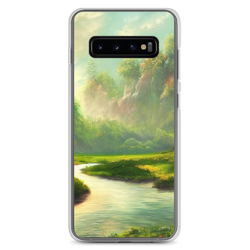Bach im tropischen Wald - Landschaftsmalerei - Samsung Schutzhülle (durchsichtig) camping xxx Samsung Galaxy S10+