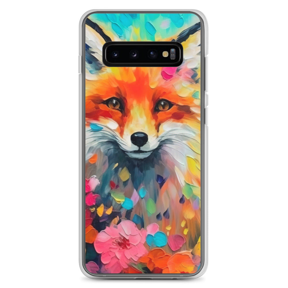 Schöner Fuchs im Blumenfeld - Farbige Malerei - Samsung Schutzhülle (durchsichtig) camping xxx Samsung Galaxy S10+