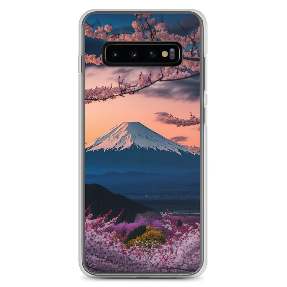 Berg - Pinke Bäume und Blumen - Samsung Schutzhülle (durchsichtig) berge xxx Samsung Galaxy S10+