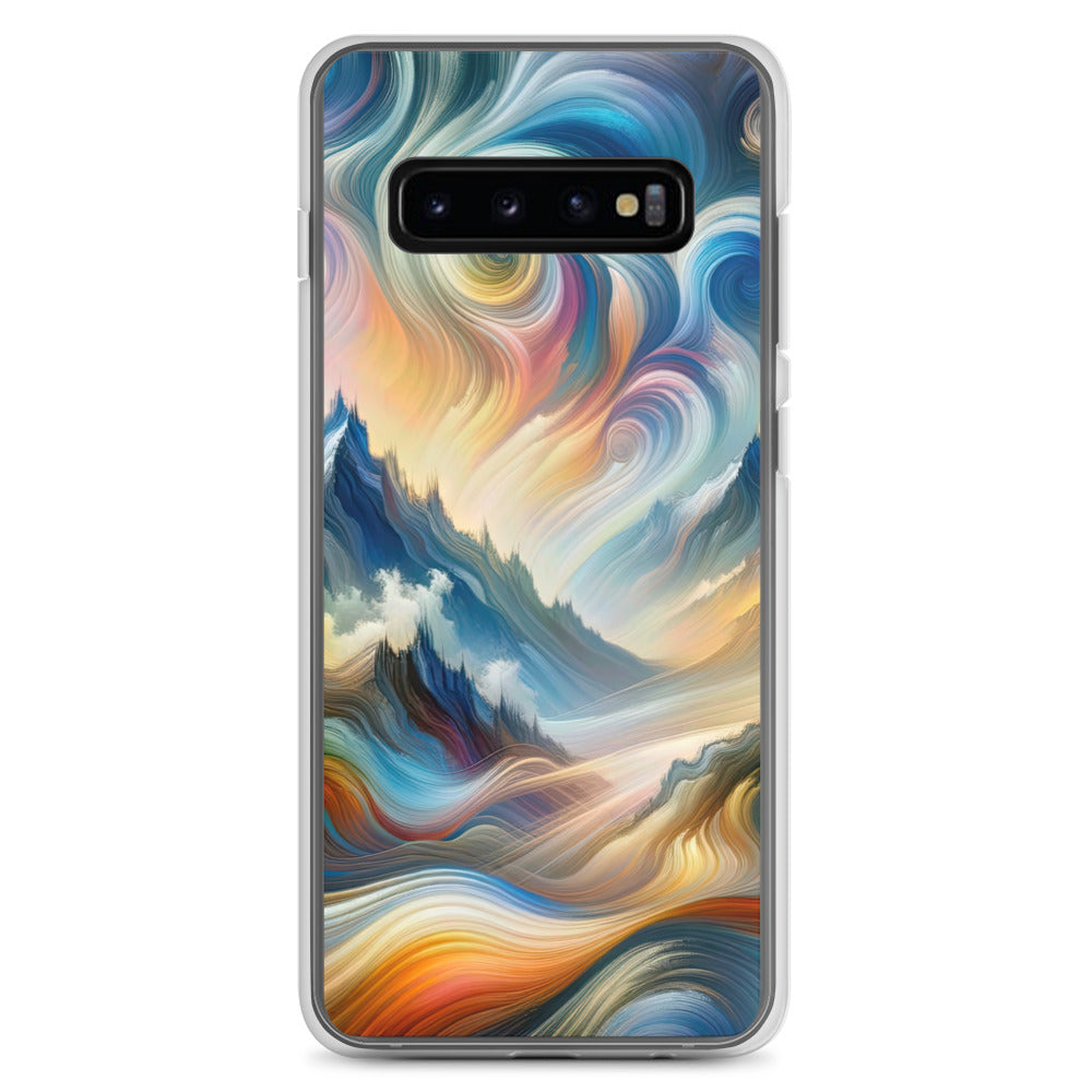 Ätherische schöne Alpen in lebendigen Farbwirbeln - Abstrakte Berge - Samsung Schutzhülle (durchsichtig) berge xxx yyy zzz Samsung Galaxy S10+