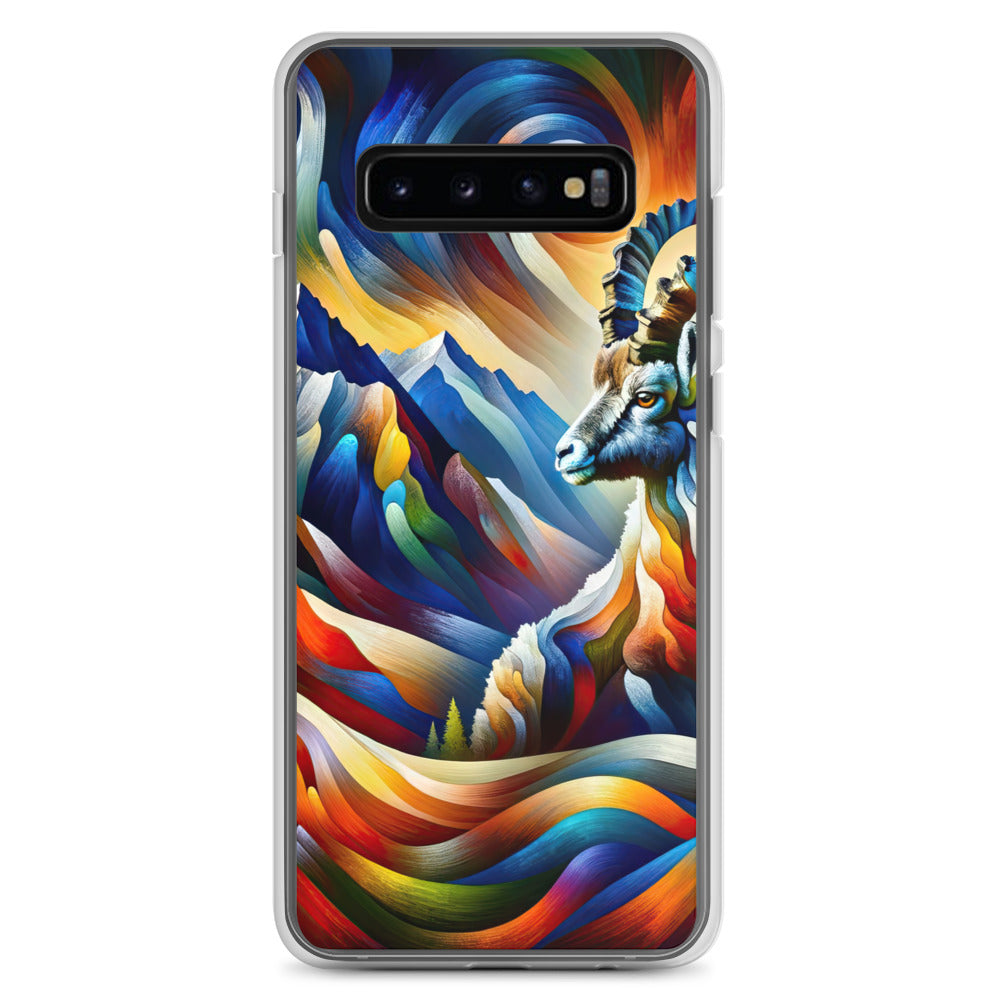 Alpiner Steinbock: Abstrakte Farbflut und lebendige Berge - Samsung Schutzhülle (durchsichtig) berge xxx yyy zzz Samsung Galaxy S10+
