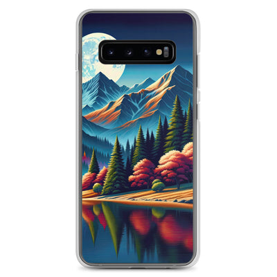 Ruhiger Herbstabend in den Alpen, grün-rote Berge - Samsung Schutzhülle (durchsichtig) berge xxx yyy zzz Samsung Galaxy S10+