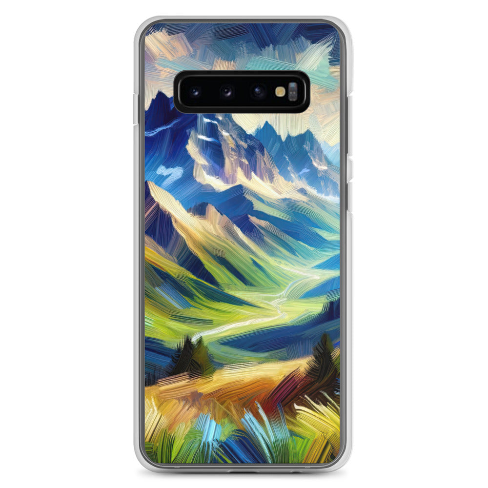 Impressionistische Alpen, lebendige Farbtupfer und Lichteffekte - Samsung Schutzhülle (durchsichtig) berge xxx yyy zzz Samsung Galaxy S10+