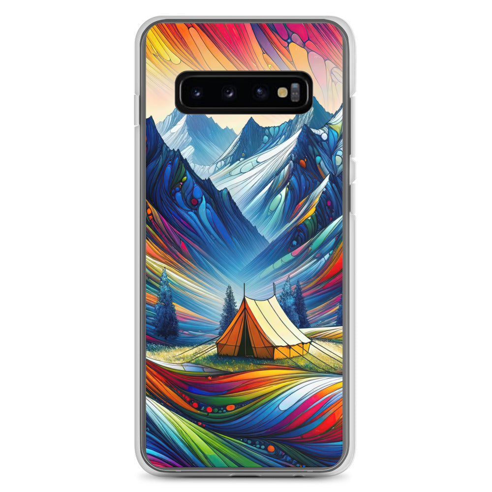 Surreale Alpen in abstrakten Farben, dynamische Formen der Landschaft - Samsung Schutzhülle (durchsichtig) camping xxx yyy zzz Samsung Galaxy S10+