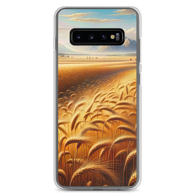 Ölgemälde eines bayerischen Weizenfeldes, endlose goldene Halme (TR) - Samsung Schutzhülle (durchsichtig) xxx yyy zzz Samsung Galaxy S10+
