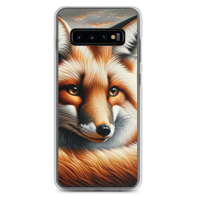 Ölgemälde eines nachdenklichen Fuchses mit weisem Blick - Samsung Schutzhülle (durchsichtig) camping xxx yyy zzz Samsung Galaxy S10+